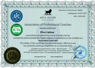 Elina lipkow Associated Coach APC